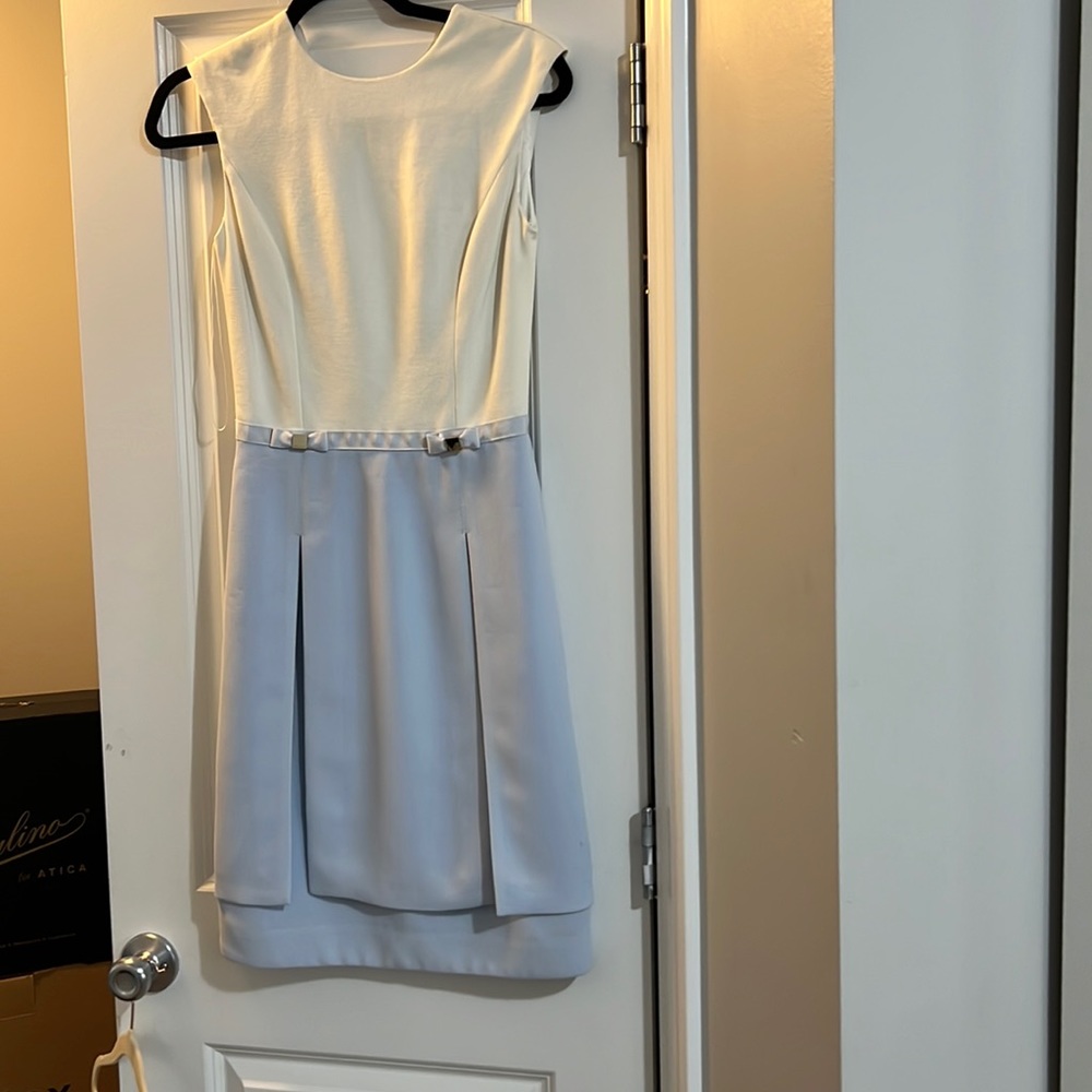Blue and white dress